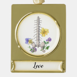 Bloem Anatomie - Wervels, Heupbot Verguld Banner Ornament
