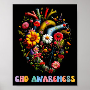 Bloem Anatomisch Hart Chd Bewustzijn Aangeboren Af Poster