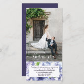 Bloem Anemoon Paarse Trouwfoto Bedankkaart (Voorkant / Achterkant)