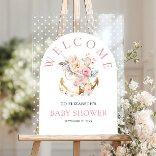 Bloem Ankermeisje Boog Baby Shower Welkom Acryl Bord