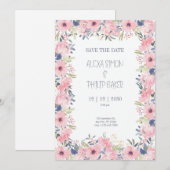 Bloem Aquarel Vrouwelijke Trouwdag Kaart (Voorkant / Achterkant)