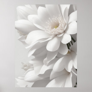 Bloem Art White Bloem Art Bloem van het Leven Art  Poster