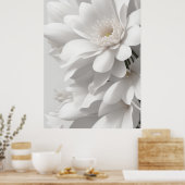 Bloem Art White Bloem Art Bloem van het Leven Art  Poster (Keuken)