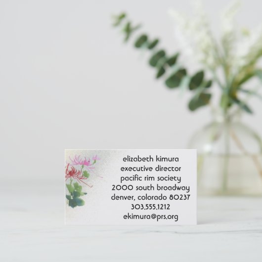 Bloem Aziatische Stijl Visitekaartjes (Staand voorkant)