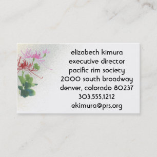  Bloem Aziatische Stijl Visitekaartjes