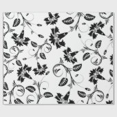 Bloem B & W inpakpapier | Luxe bruiloften (Vlak)