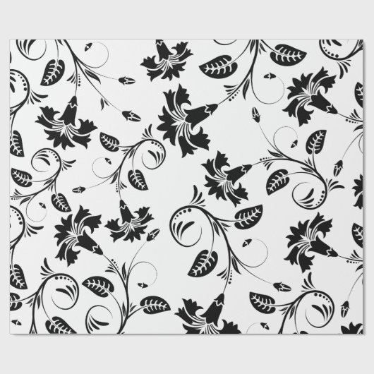 Bloem B & W inpakpapier | Luxe bruiloften (Vlak)