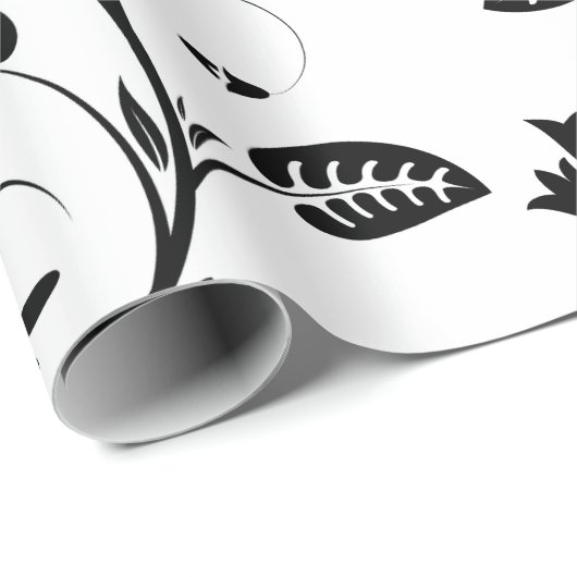 Bloem B & W inpakpapier | Luxe bruiloften (Rol Hoek)