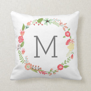 Bloem - baarmoedermonogram kussen