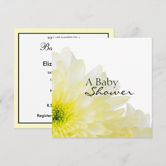 Bloem Baby shower Kaart (Voorkant / Achterkant)