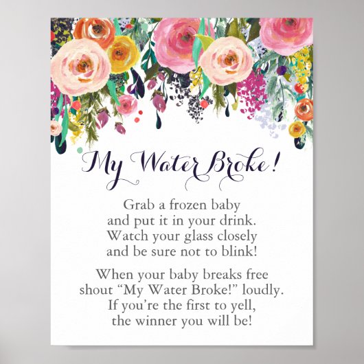 Bloem Baby shower Mijn Spel Teken Poster (Voorkant)