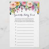 Bloem Baby shower raad het Baby-voedselspel (Voorkant)