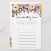 Bloem Baby shower raad het Baby-voedselspel (Voorkant / Achterkant)