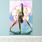 Bloem Ballerina Vrouw Ballet Danser Canvas Print (Insitu (Houten vloer))