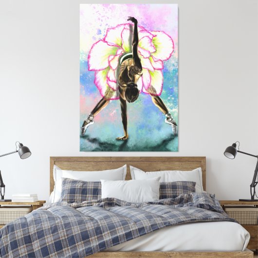 Bloem Ballerina Vrouw Ballet Danser Canvas Print (Insitu (Slaapkamer))