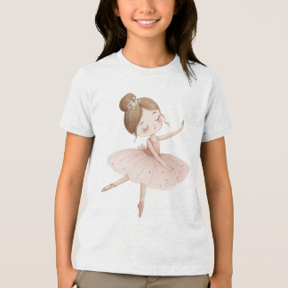 Bloem balletdanseres aquarel meisje roze tutu bloe Tri-Blend shirt