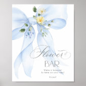 Bloem Bar Blauw Lint Bloem Bloei Bar Poster (Voorkant)