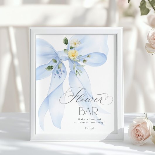 Bloem Bar Blauw Lint Bloem Bloei Bar Poster