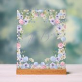 Bloem Bar Bloem Roze Bruiloft Tafel Acryl Bord (Neutraal)