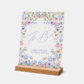 Bloem Bar Bloem Roze Bruiloft Tafel Acryl Bord (Hoek)