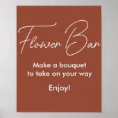 Bloem Bar Bruin Wit Bruidsuitnodiging Poster (Voorkant)