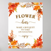 Bloem Bar Herfst Boho Bloemstuk Bruiloft Feest Poster (Voorkant)