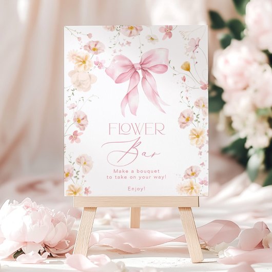 Bloem Bar Roze Strik Bloem Bloei Bar Poster