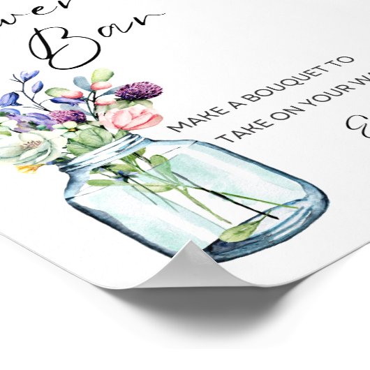 Bloem Bar Teken, Wildflower Boeket Bar Print (Hoek)