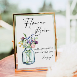 Bloem Bar Teken, Wildflower Boeket Bar Print