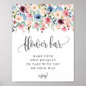 Bloem Bar Waterverf Bloem Bloei Poster (Voorkant)