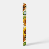 Bloem barst zonnebloem array iPhone 15 case (Linkerkant)