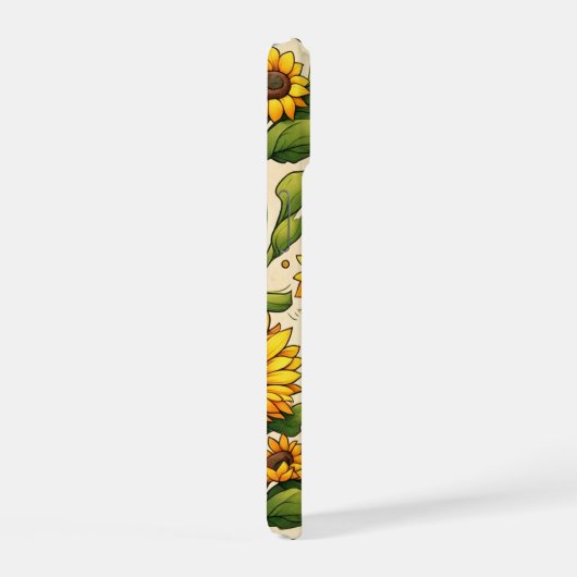 Bloem barst zonnebloem array iPhone 15 case (Rechterkant)