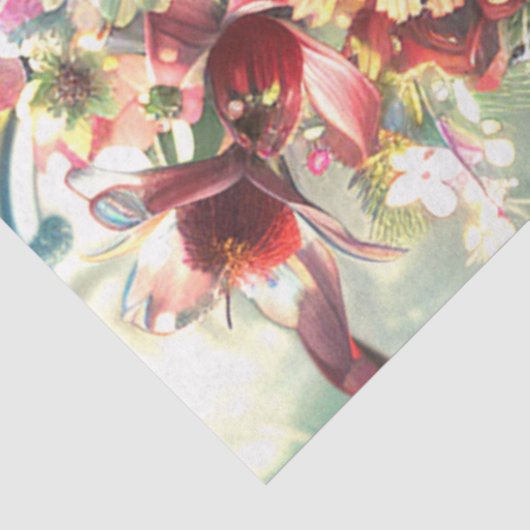 Bloem bedekte fee meisje decoupage tissuepapier (Detail)