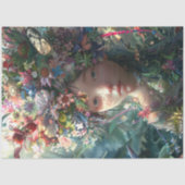 Bloem bedekte fee meisje decoupage tissuepapier (Voorkant)