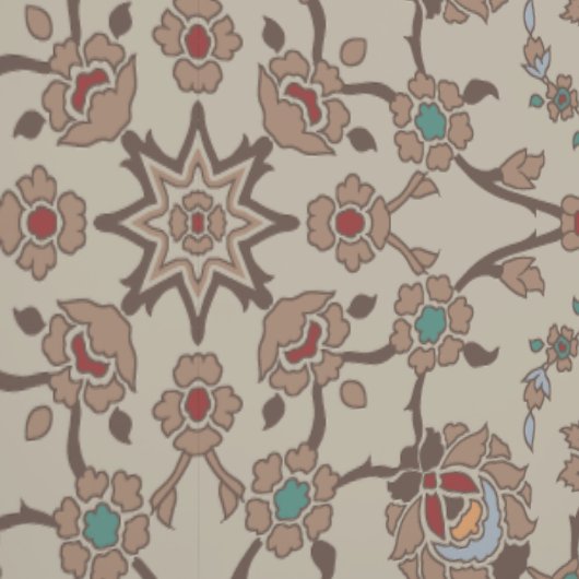 bloem beige behang (Zoom)