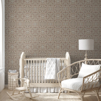 bloem beige behang