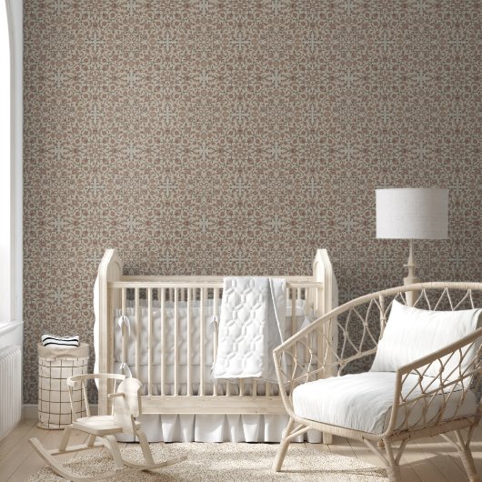 bloem beige behang (Kinderen)