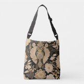 Bloem beige kant Ai-kunst Crossbody Tas (Voorkant)