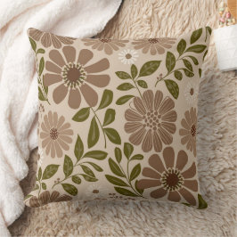 Bloem beige kussen