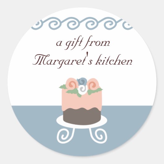 Bloem berijpte versierde taart bakken cadeau stick ronde sticker (Voorkant)