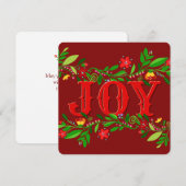 Bloem Bes Kerstkaart Plat Kerstkaart (Voorkant / Achterkant)