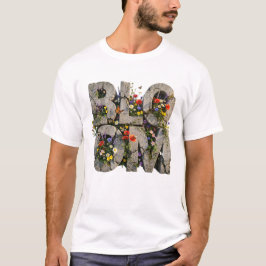 Bloem Betonnen Wilde Bloem Typografie Mentale Gezo T-shirt