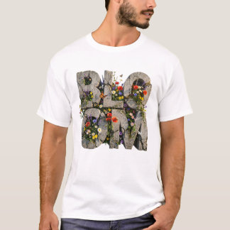 Bloem Betonnen Wilde Bloem Typografie Mentale Gezo T-shirt