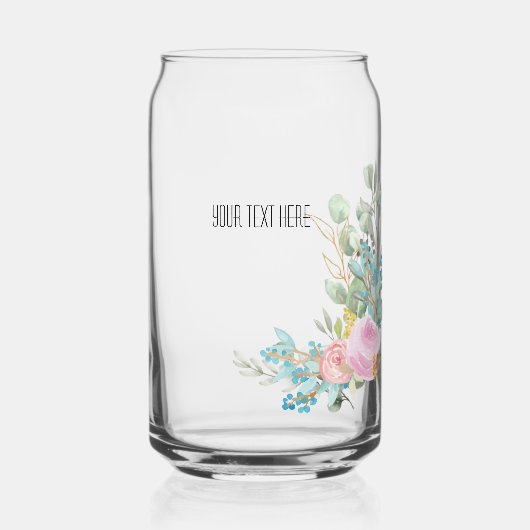 bloem bewerkbaar blikvorm glas (Voorkant)