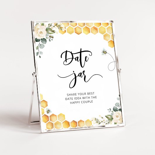 Bloem bij date night ideeën. Date jar bruid Poster