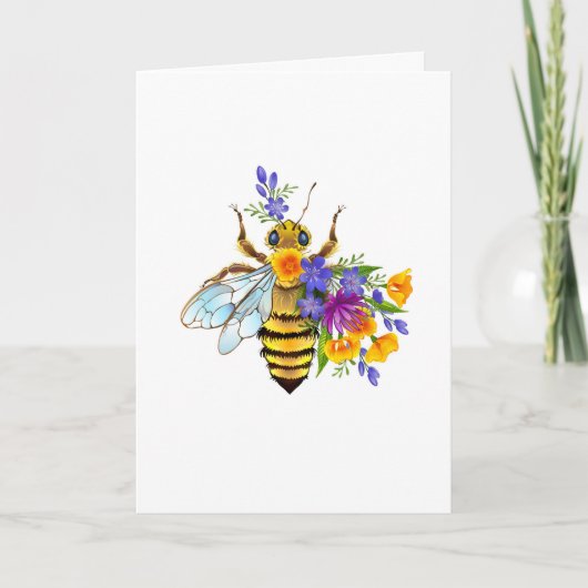 Bloem bij met wilde planten aankondiging (Voorkant)