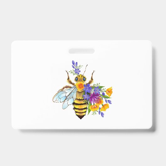 Bloem bij met wilde planten badge (Voorzijde)