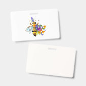 Bloem bij met wilde planten badge (Voor- en achterkant)