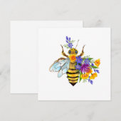 Bloem bij met wilde planten bedankkaart (Voorkant / Achterkant)