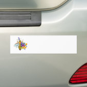 Bloem bij met wilde planten bumpersticker (Op auto)
